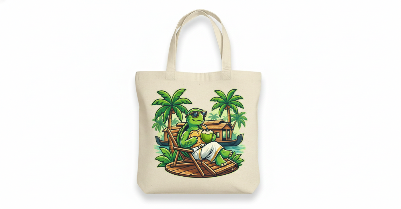 Kerala Aama Tote Bag | Traditional Turtle Design Canvas Bag | Mallu Cultural